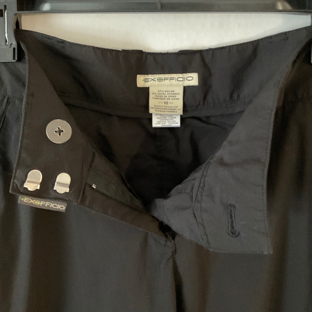 ExOfficio Womens Hiking Pants Black Size 10 Nylon Stretch Straight Leg - Picture 6 of 14